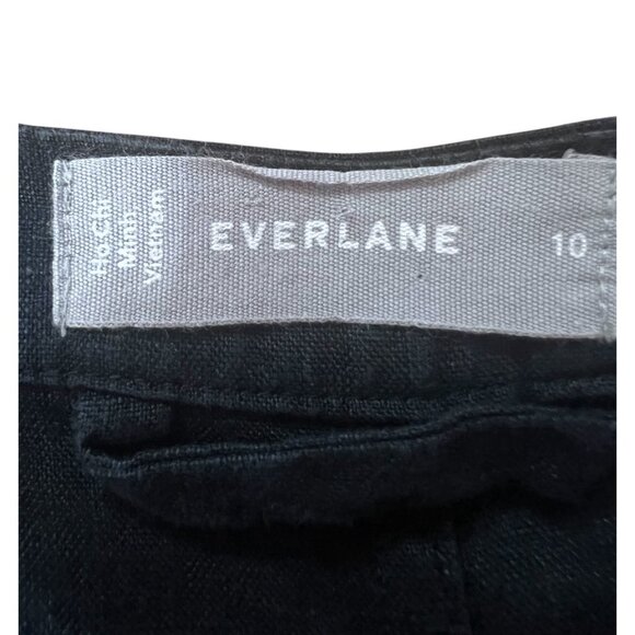 EVERLANE Women 100% Linen Short Sleeve Jumpsuit Size 10 Black - Picture 9 of 16